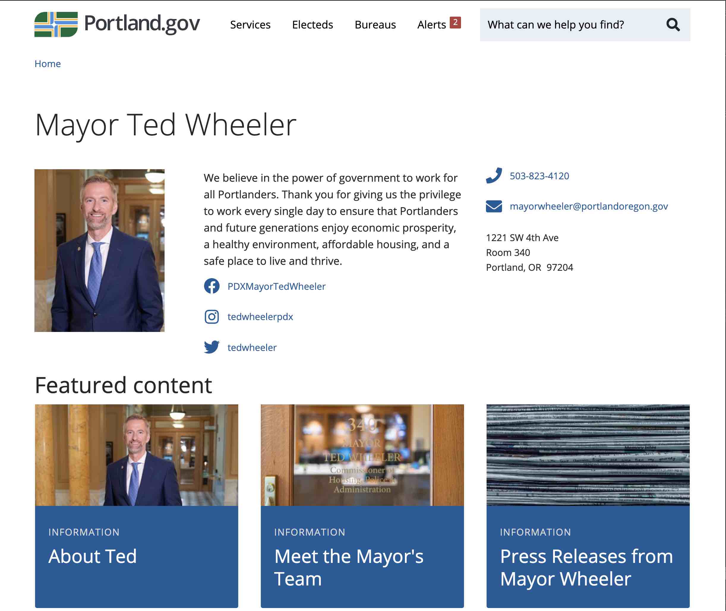 City of Portland Website