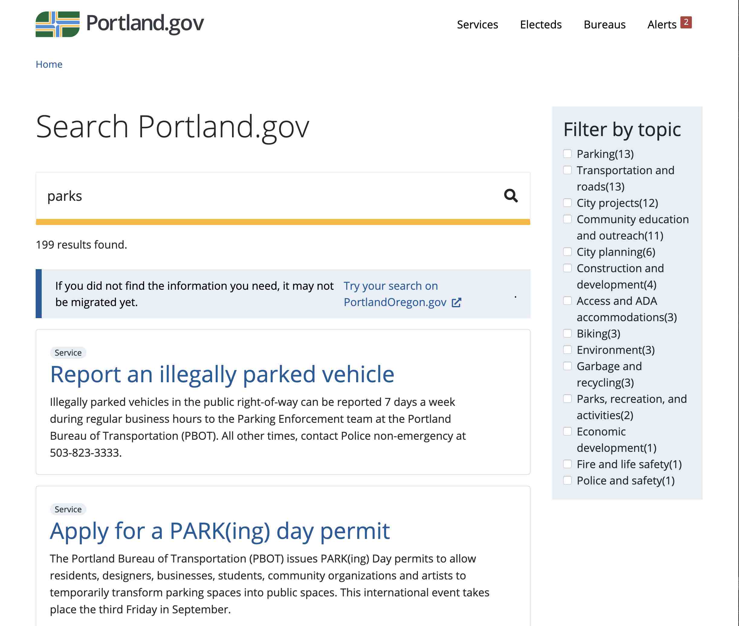 City of Portland Website